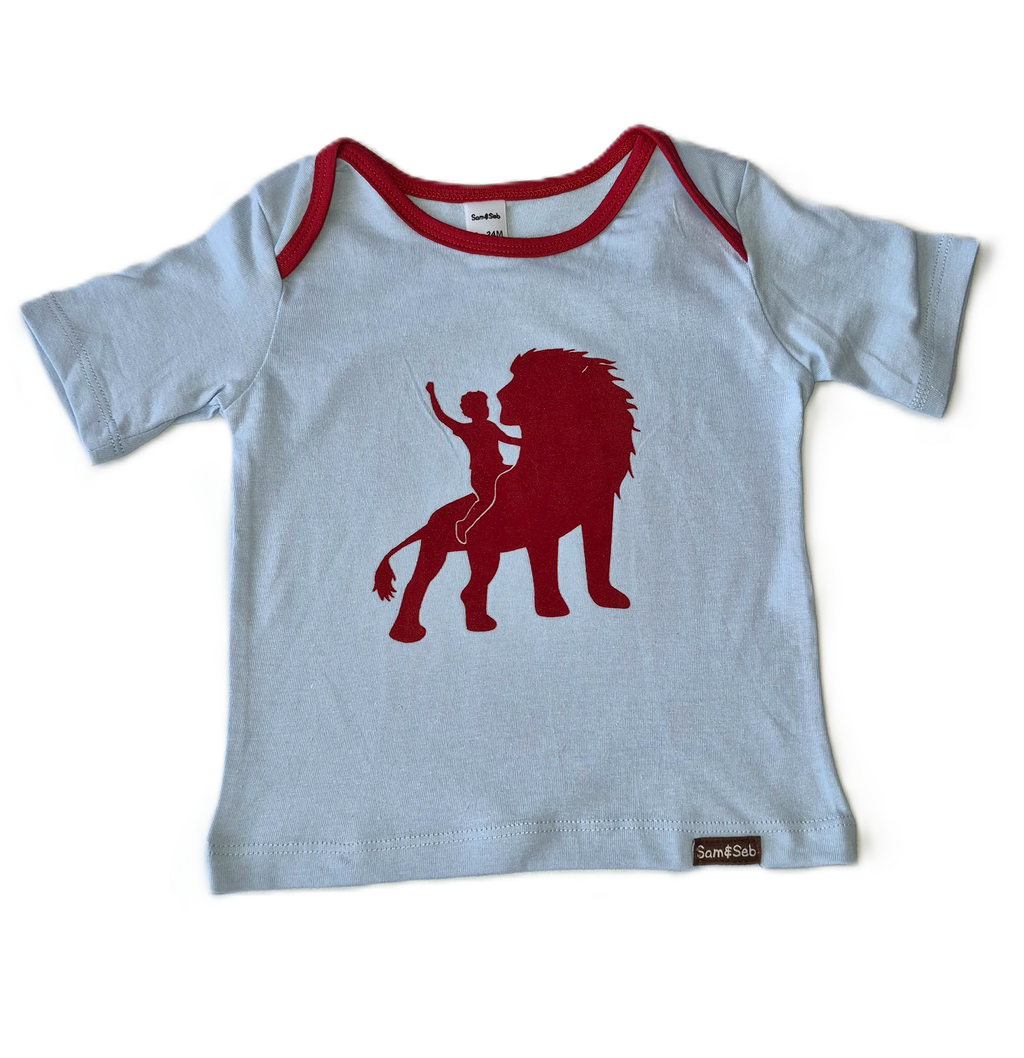 Boy on Lion Onesie/Baby Tee